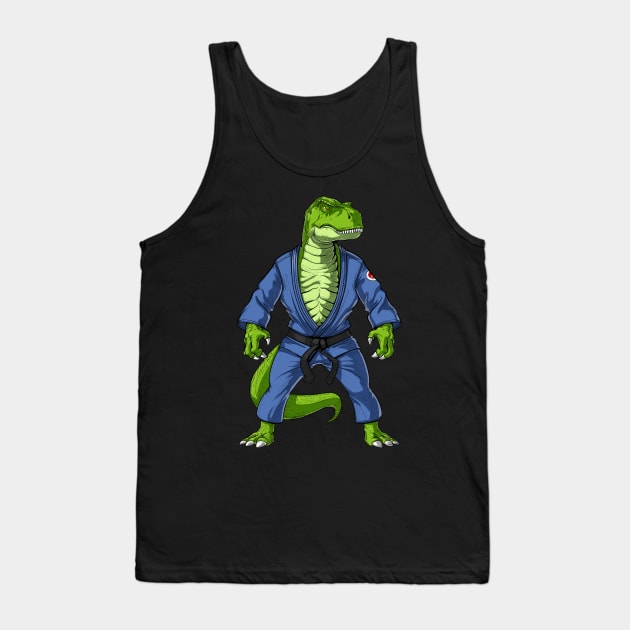 Jiu-Jitsu T-Rex Dinosaur Tank Top by underheaven